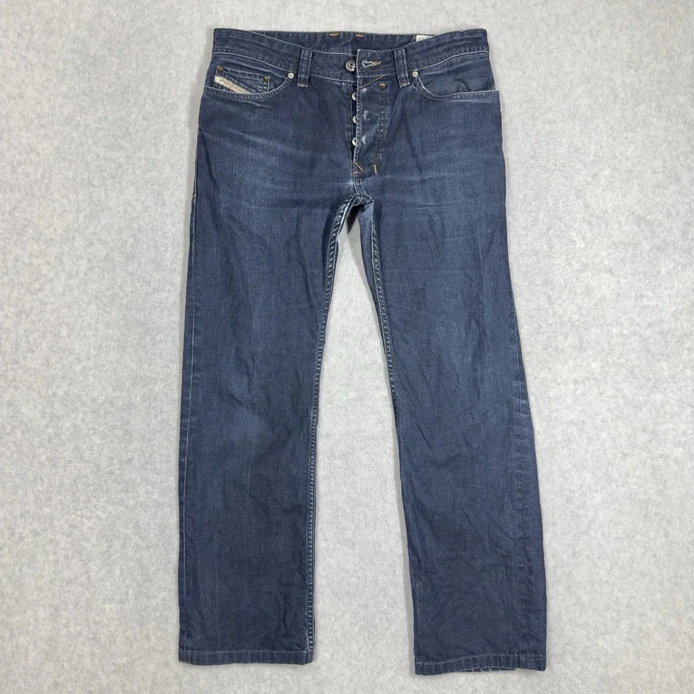 Diesel SAFADO Jeans Mens 30x28 Blue Dark Wash Regular Slim Straight Whiskered‎